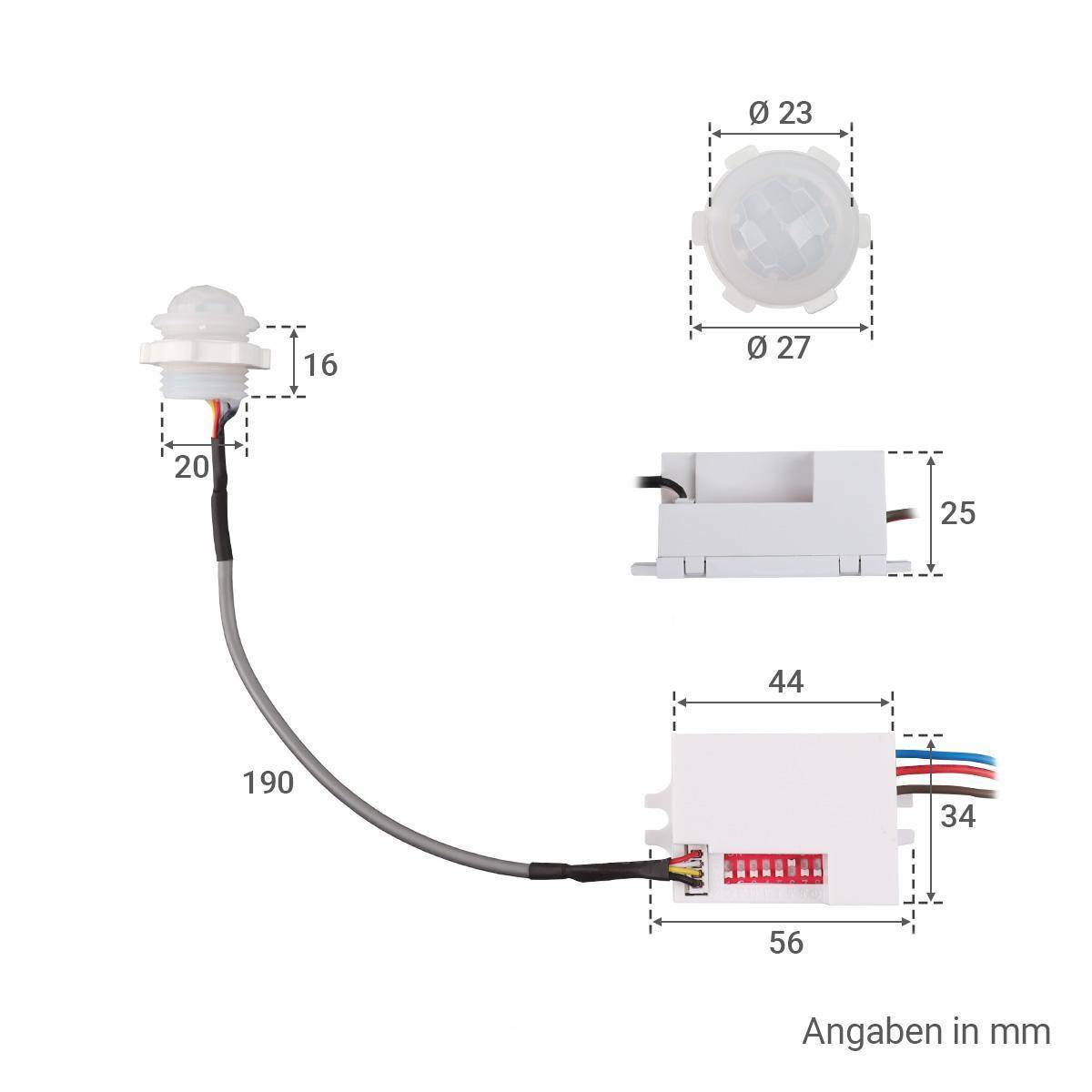Mini Motion Detector For Installation Range 6m  3-wire