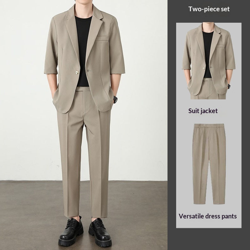 New Ice Silk Thin Summer Mens Casual Suit Jacket