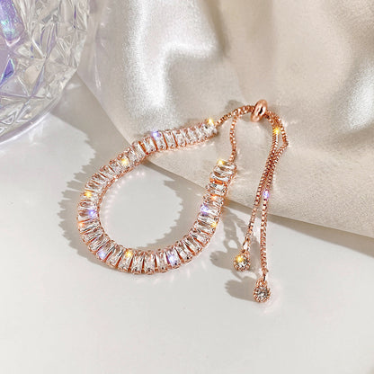 Rhinestone Bracelet Ins Fashion Shiny Adjustable Bracelet Women Jewelry