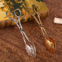 Chinese Retro Carved Cake Pie Tongs Salad Tongs Dim Sum Baking Tools Cafeteria