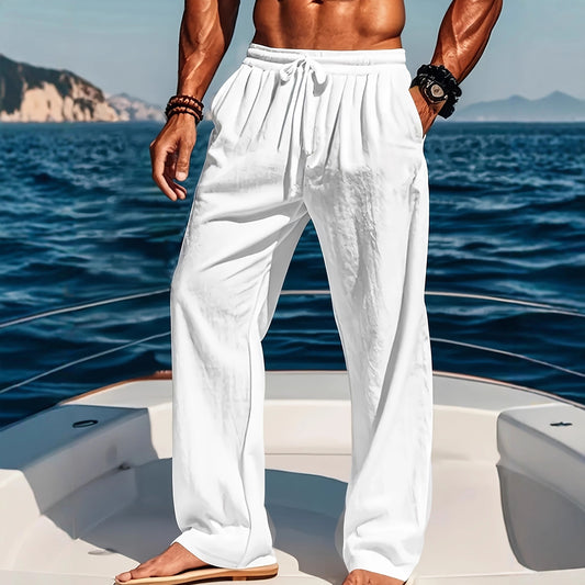 Breathable Cotton-Linen Loose-Fit Casual Sports Trousers