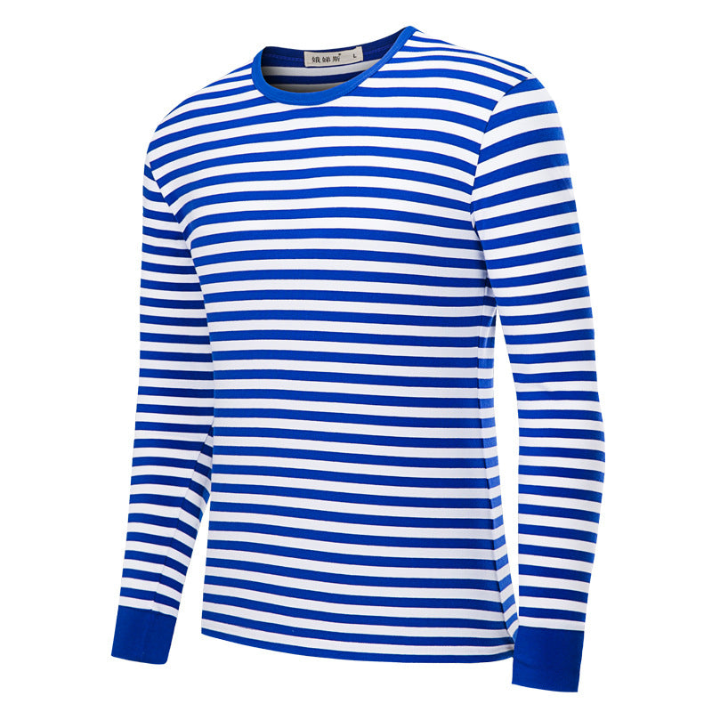 Men's Ribbed-sleeve Striped Sailor Shirt