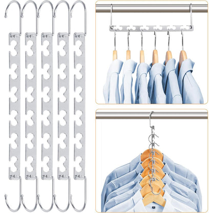 5X Space Saver Saving Wonder Magic Hanger Clothes Closet Organize Hook UK