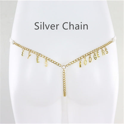 Exy Women Custom Thong With Letter Name Personality G-String Panties Underwear Waist Body Chain Lace Thongs Jewelry Gift
