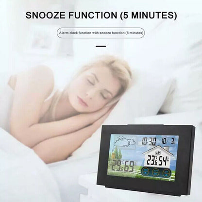 Wireless Weather Station Clock Digital Thermometer Temperature Indoor&Outdoor.