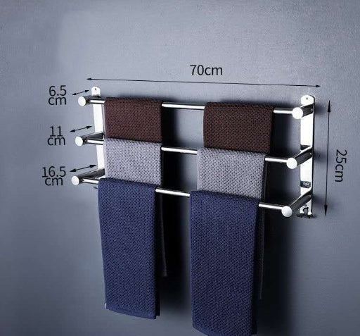 304 Stainless Steel Towel Free Perforated Single And Double Pole Bath Towel Rack