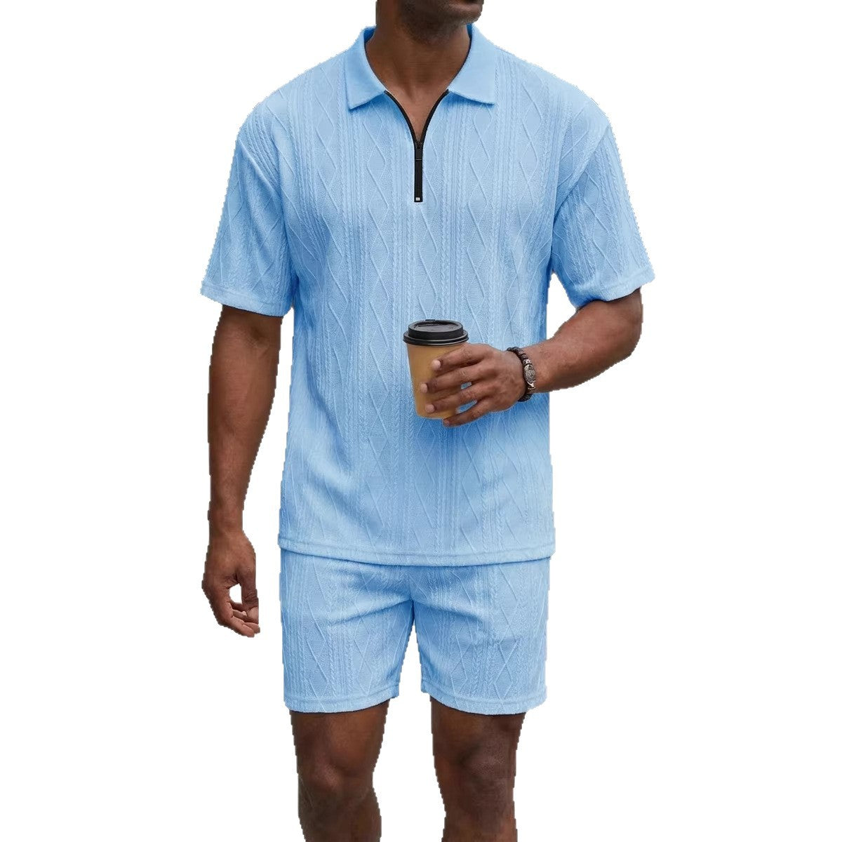 Men's Polo Shirt Casual Short-sleeved Shorts Sports Suit