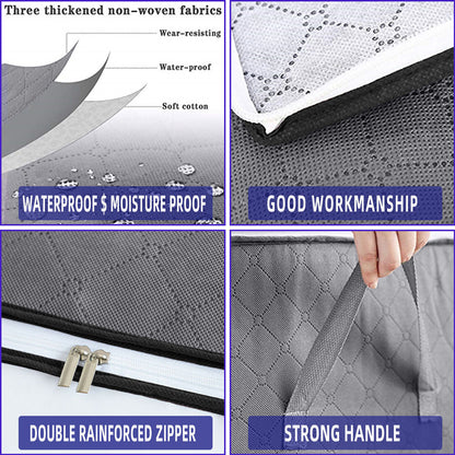 4Pcs Clothes Storage Bags Zipped Organizer Underbed Wardrobe Cube Closet Boxes