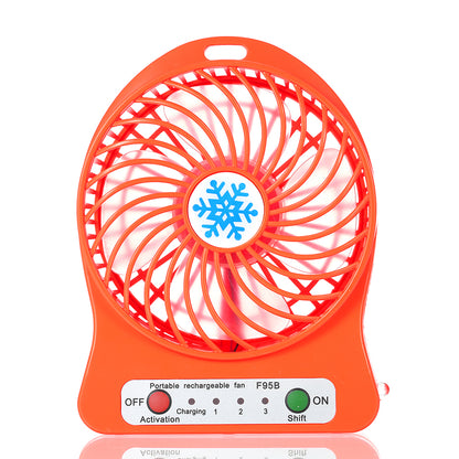 Portable Rechargeable LED Light Mini USB Charging Table Fan Speed Regulation Mode Lighting Function LED Refrigeration Air Cooler 3