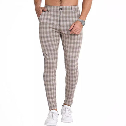 Men's Summer Thin 3D Printed Slim Fit Suit Pants