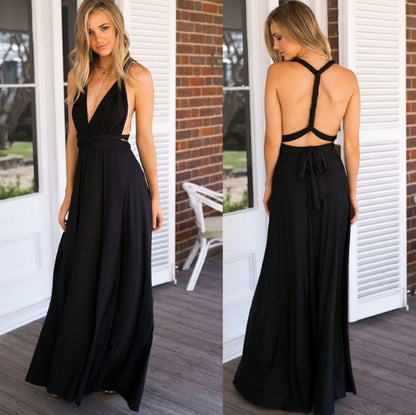 Women's Sexy Long Party Dress Club Floor-Length Summer Backless Bandage Maxi Dress Multiway Bridesmaids Boho Women Dress Vestidos