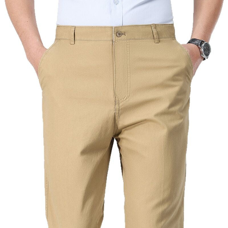 Men's Long PantsCotton Dress Trousers Loose Straight Leg