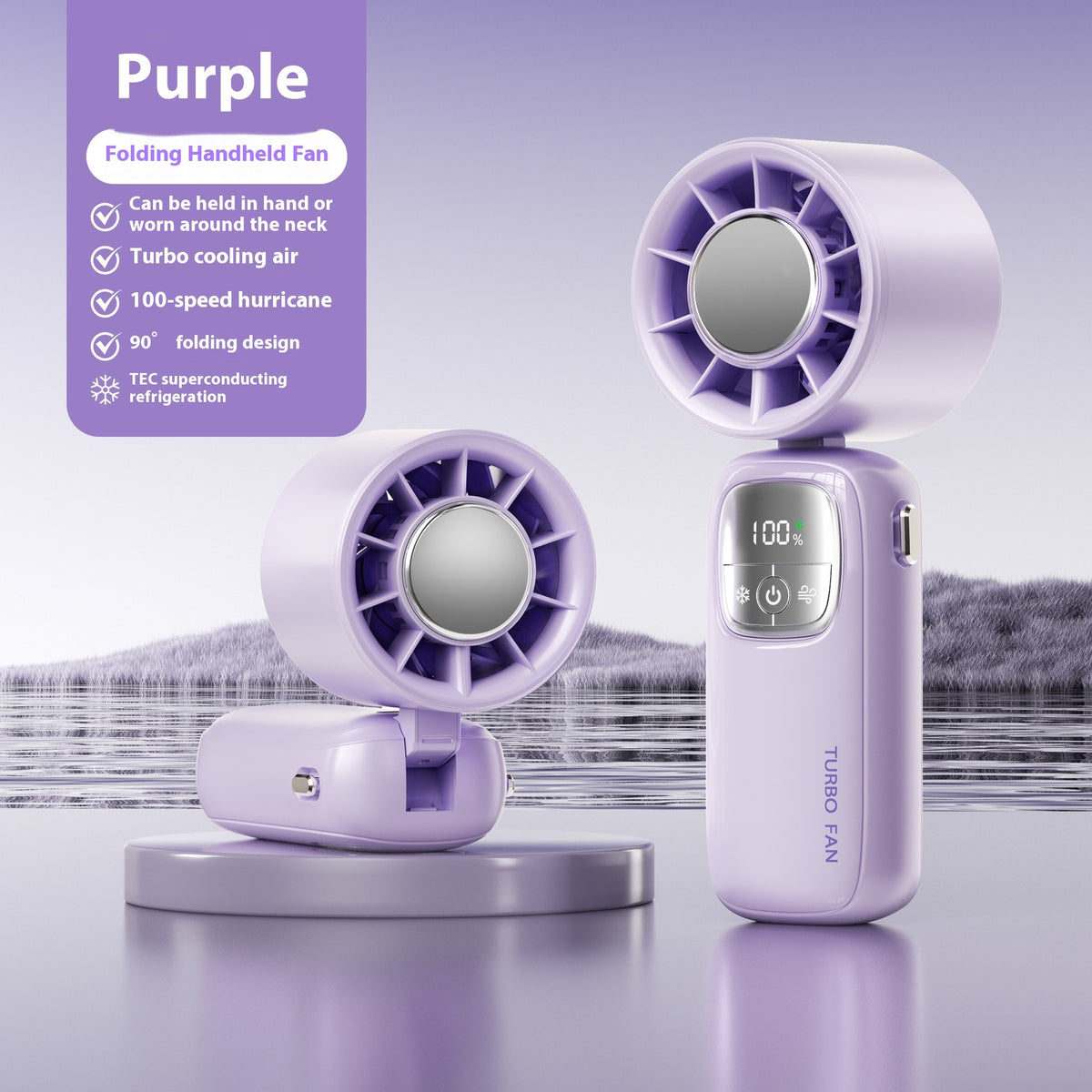 Semiconductor Refrigeration High-speed Handheld Fan Usb Outdoor Portable Folding Mini Fan