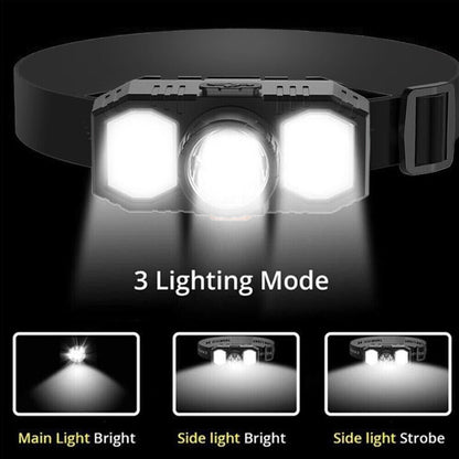 Super Bright Waterproof LED Head Torch Headlight USB Rechargeable Headlamp UK