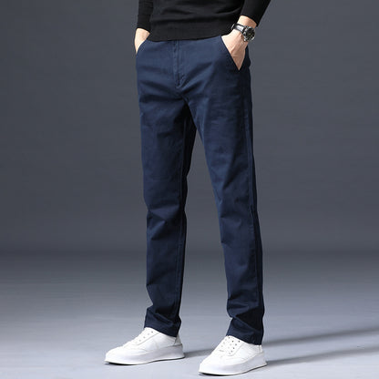 Men's Elastic Loose Straight-leg Youth Business Trousers