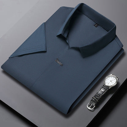 Ice Silk Short Sleeve Men's Fashion Casual Lapel