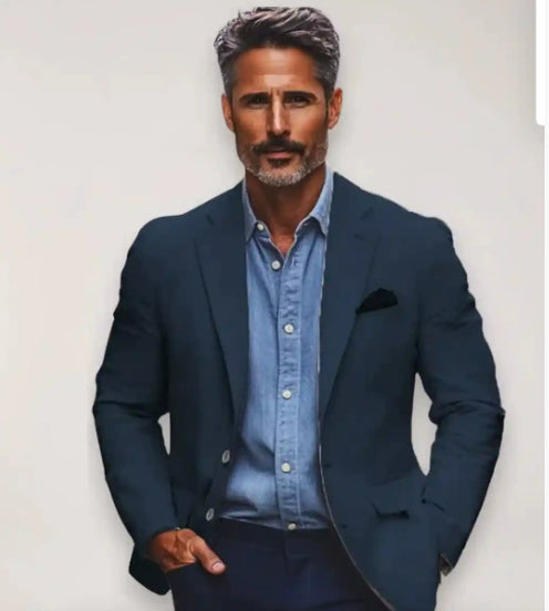 Casual Printed Double-button Suit Jacket