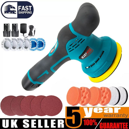 2 Battery Car Polisher Buffer Sander Polishing Machine Buffing Waxing Sponge Kit