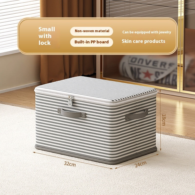Clothes Storage Box With Lock Household Storage Basket