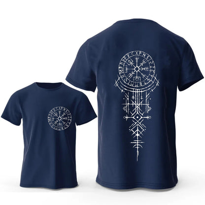 Viking Rune Compass Graphic Male T-shirt