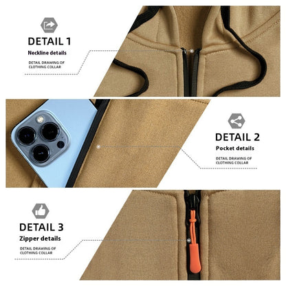 Men's Casual Multi-zipper Arm Pocket Sweatshirt