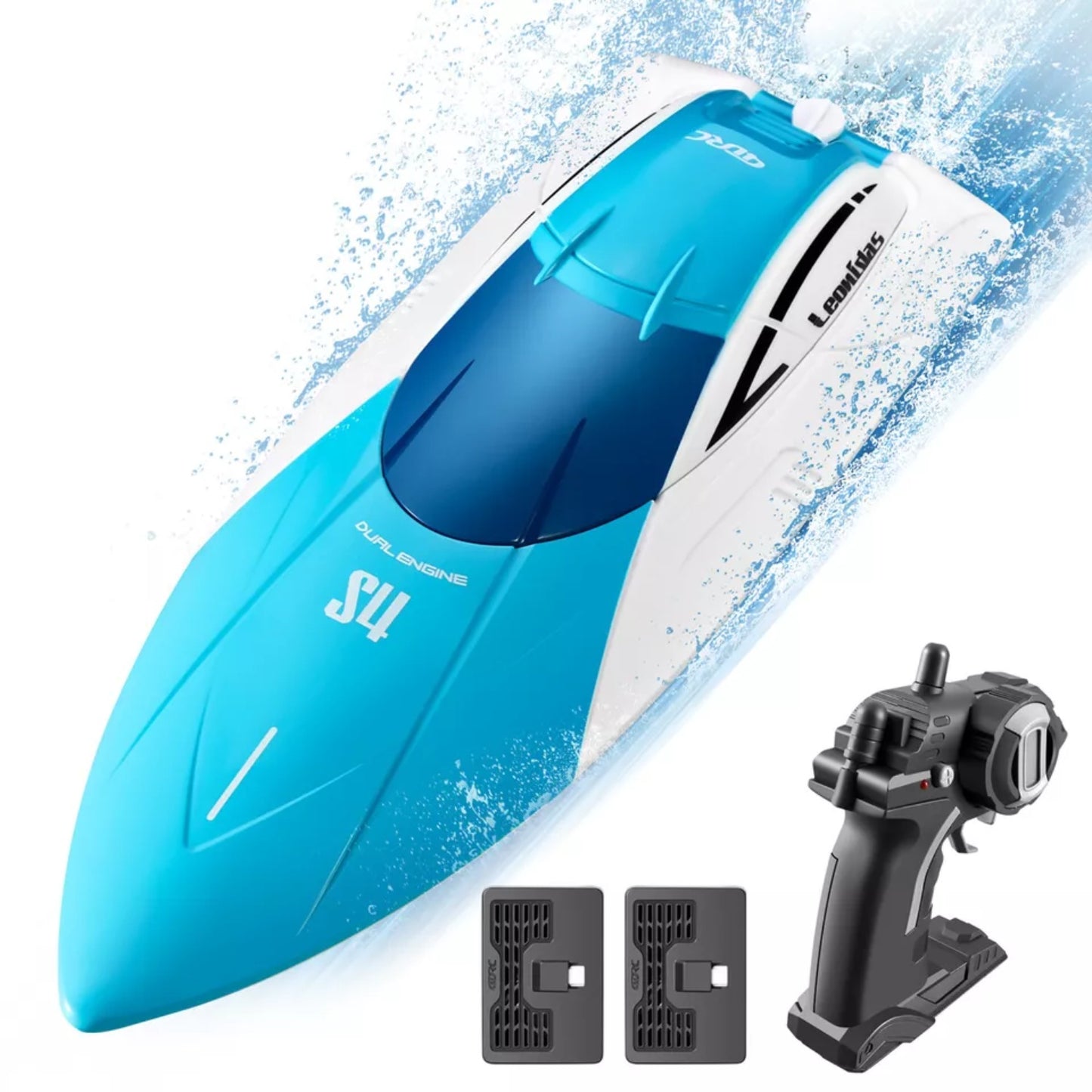 2025 RC-Boot, Ferngesteuertes Boot Fur Kinder Und Erwachsene, 2,4 GHz, Rennboote Fur Pools Und Seen, Alarm Bei Niedrigem Batteriestand, Kenterwiederherstellung, 2 Wiederaufladbare Battery