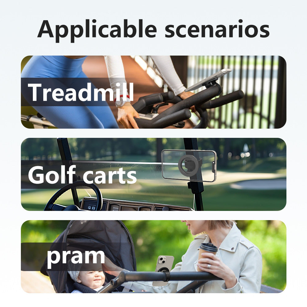 MagSafe Magnetic Phone Holder With Adjustable Silicone Strap, 4000Gs Strong Magnet Gym Shopping Cart Mount, 360 Rotation Stand For Phone & Universal Phones