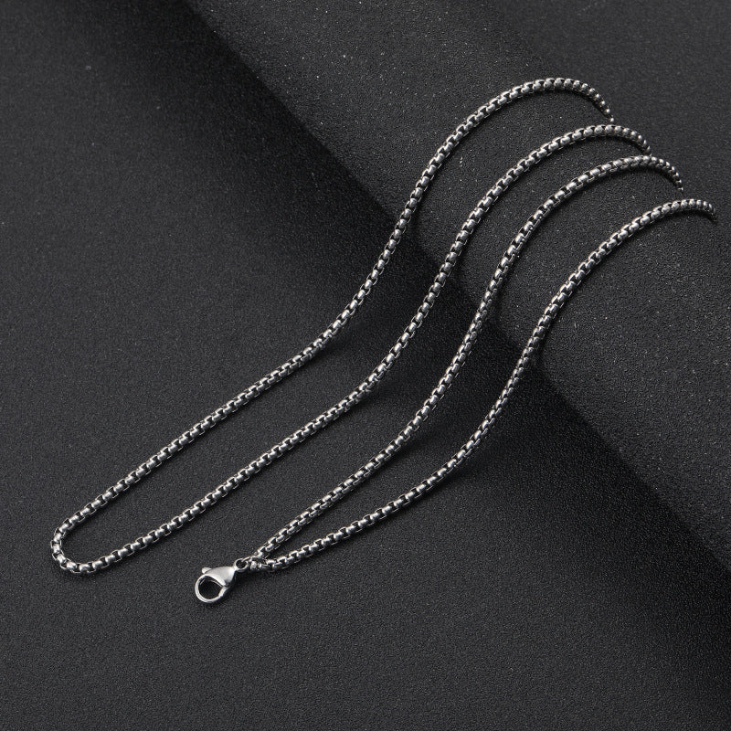 Stainless Steel Square Pearl Necklace