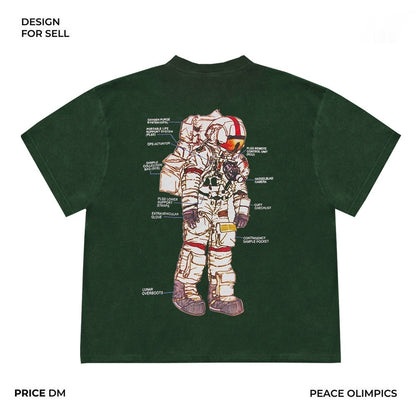 Retro High-street Heavyweight Washed-and-distressed Loose-fit T-shirt