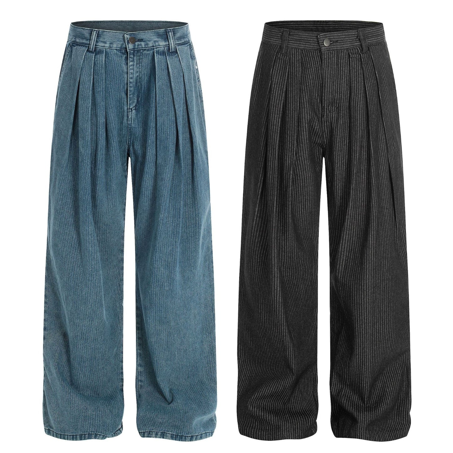 Mens Fashionable Casual Solid-Color Straight-Leg Pants