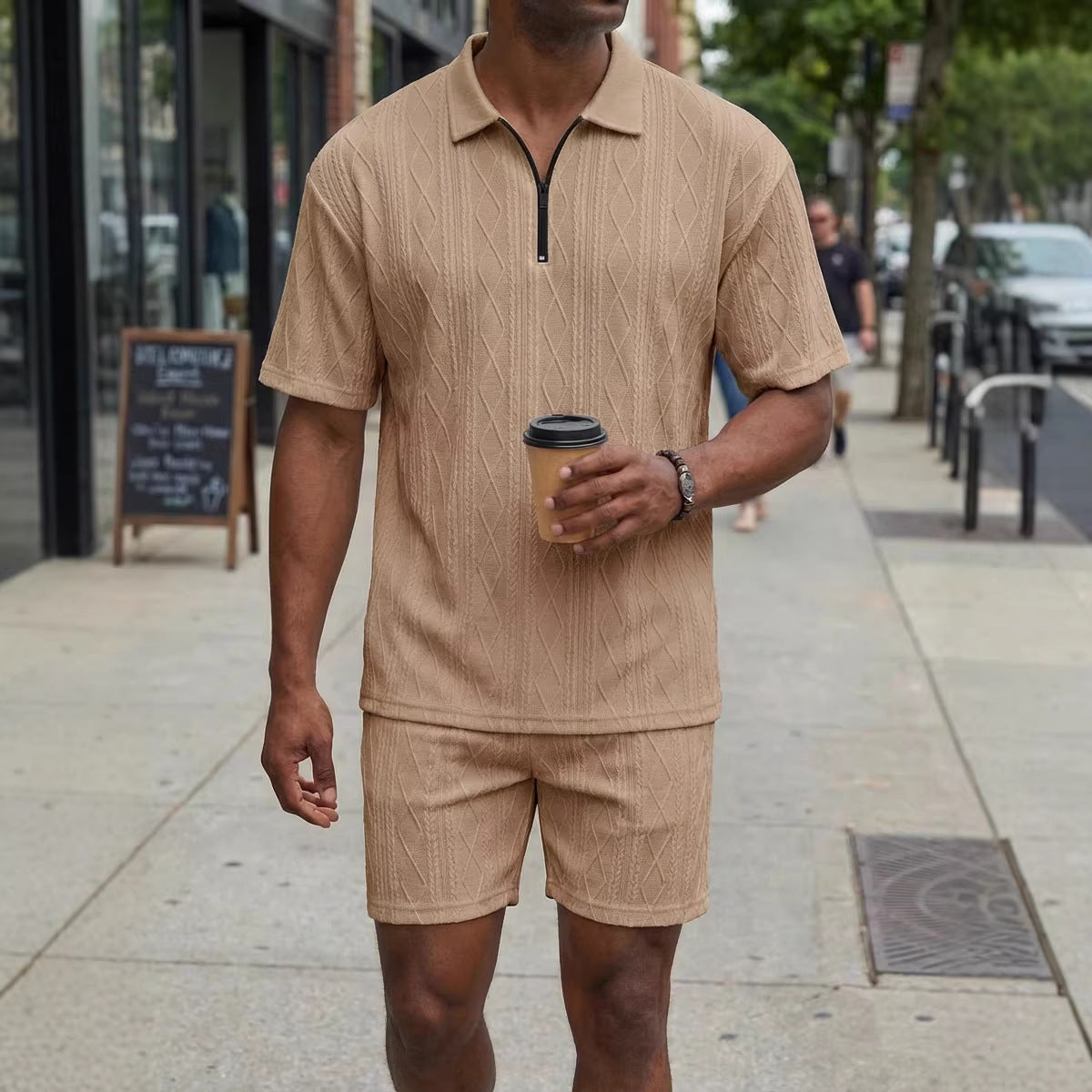 Men's Polo Shirt Casual Short-sleeved Shorts Sports Suit