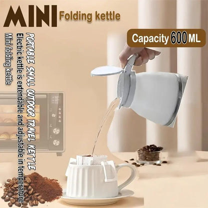 1pcs 600ML Collapsible Travel Electric Water Kettle Folding Camping Caravan Silicone