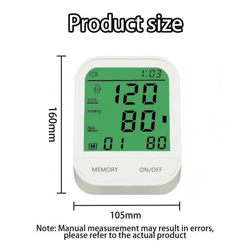 Comprehensive Home Blood Pressure Monitor With Dual-User Mode And Backlit Display