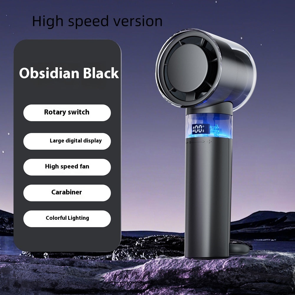 Handheld Ice Cooling High-speed Portable Digital Display Fan