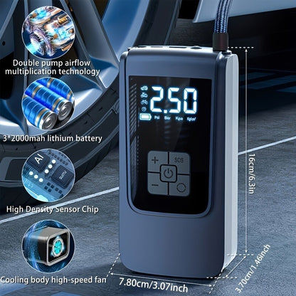 LCD Elektrische Akku Luftpumpe Auto Fahrrad Reifen Druckluft Kompressor 150PSI