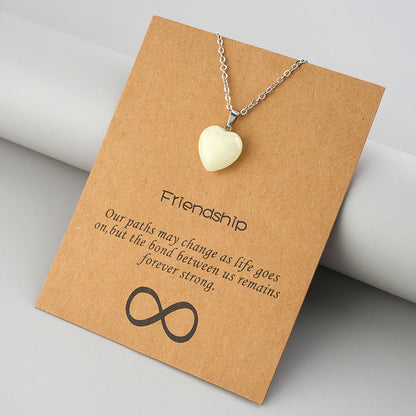 Europe And America Best Selling Luminous Pendant Card Necklace Love