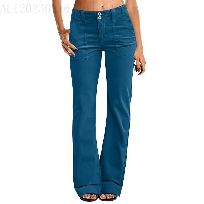 Lightweight Sports Pants Zipper Pocket Exercise Workout Pants