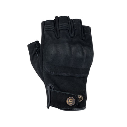 Vintage Leather Half-Finger Motorcycle Gloves
