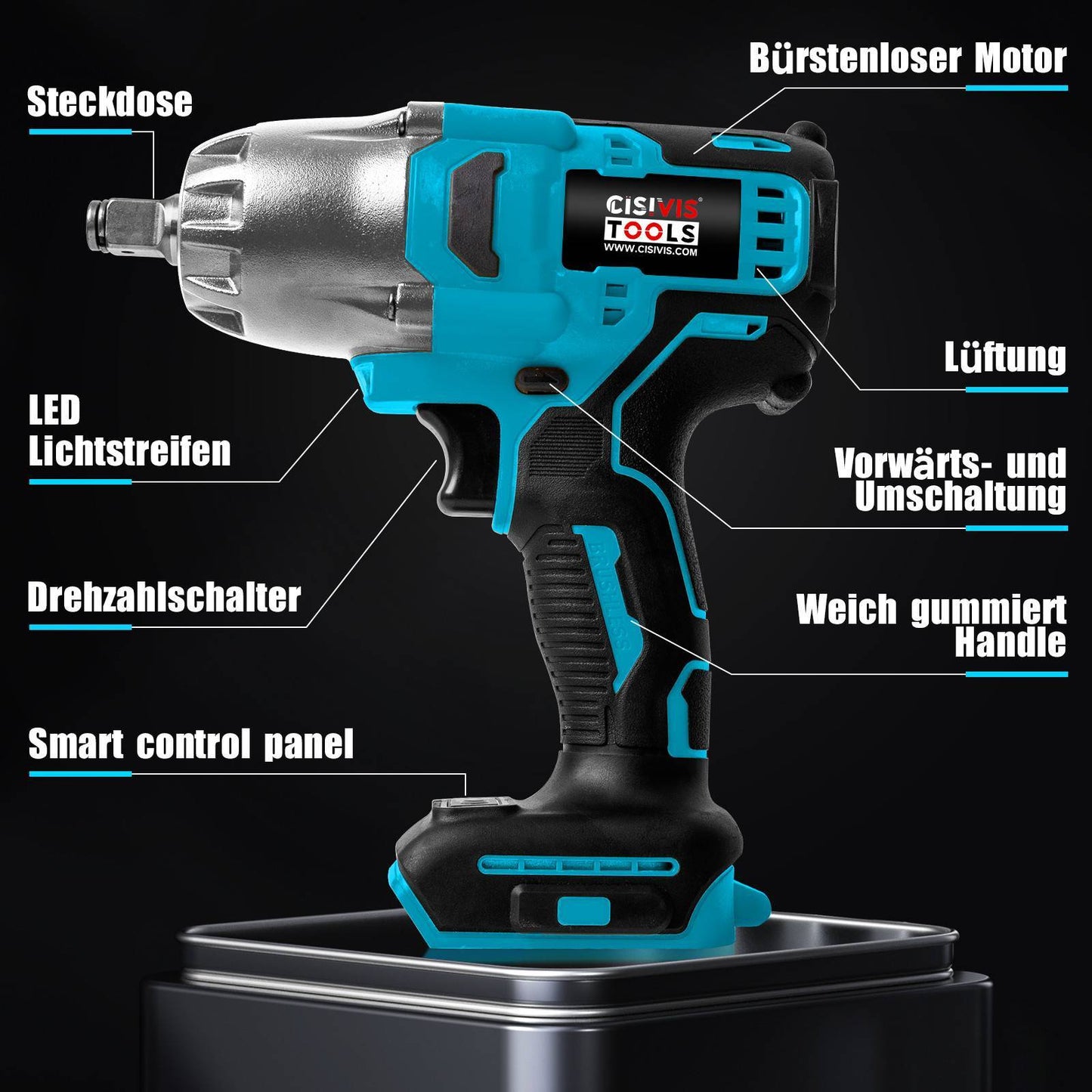 2000Nm Cordless Impact Wrench Cordless Screwdriver Ratchet For 18V