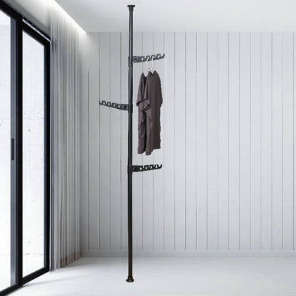Extra Long Clothes Hanger With The Top Relying On The Ceiling And Nuclear Floor