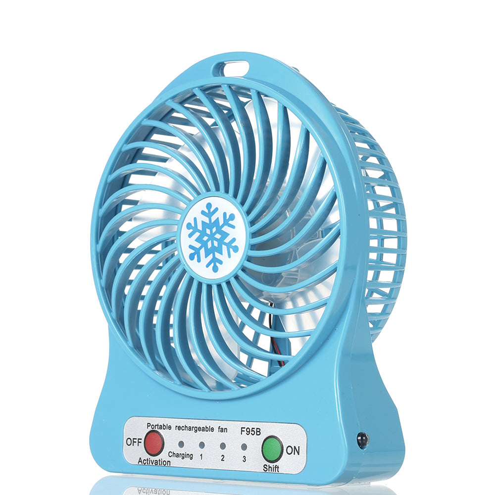 Portable Rechargeable LED Light Mini USB Charging Table Fan Speed Regulation Mode Lighting Function LED Refrigeration Air Cooler 3