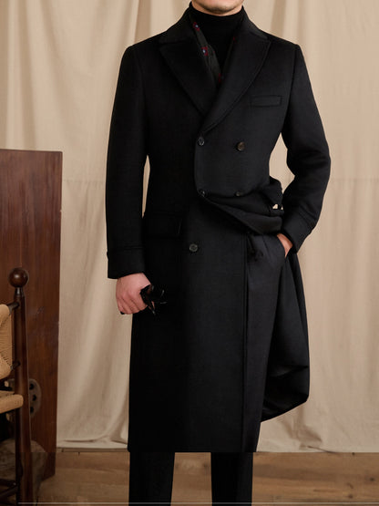 Mens Warm, Knee-Length, Retro, Slim-Fit, Thick Coat