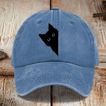 Washed Cotton Printed Hat Distressed Style Mens Vintage