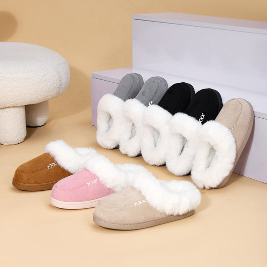Fluffy Home Warm Non Slip Cotton Slippers