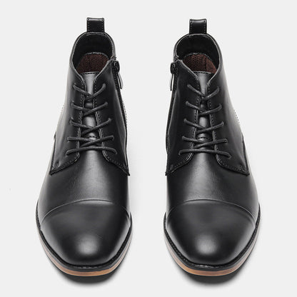 Plus Size Men's Chelsea Boots Inside Zipper Leather Boots