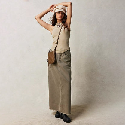 Women's Loose Straight Casual Denim Skirt