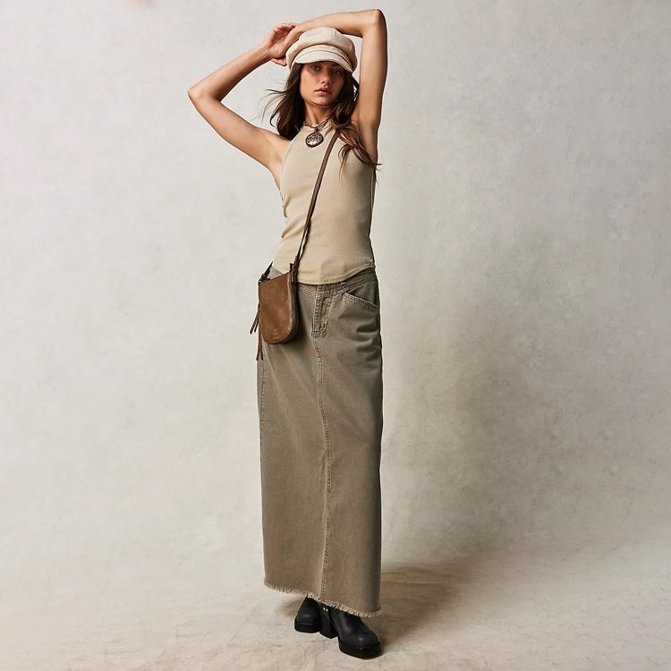 Women's Loose Straight Casual Denim Skirt