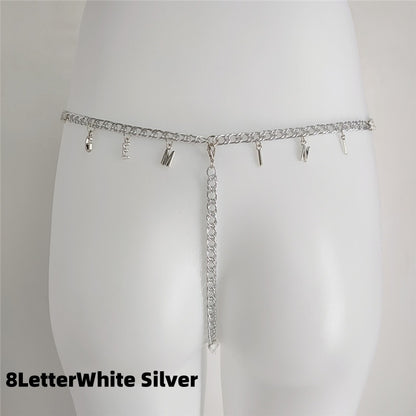 Exy Women Custom Thong With Letter Name Personality G-String Panties Underwear Waist Body Chain Lace Thongs Jewelry Gift