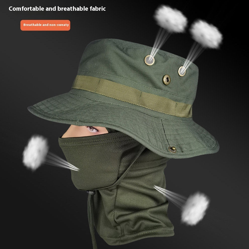 Camouflage Boonie Hat Army Summer Breathable Sun-proof Army Fans Rounded Hat