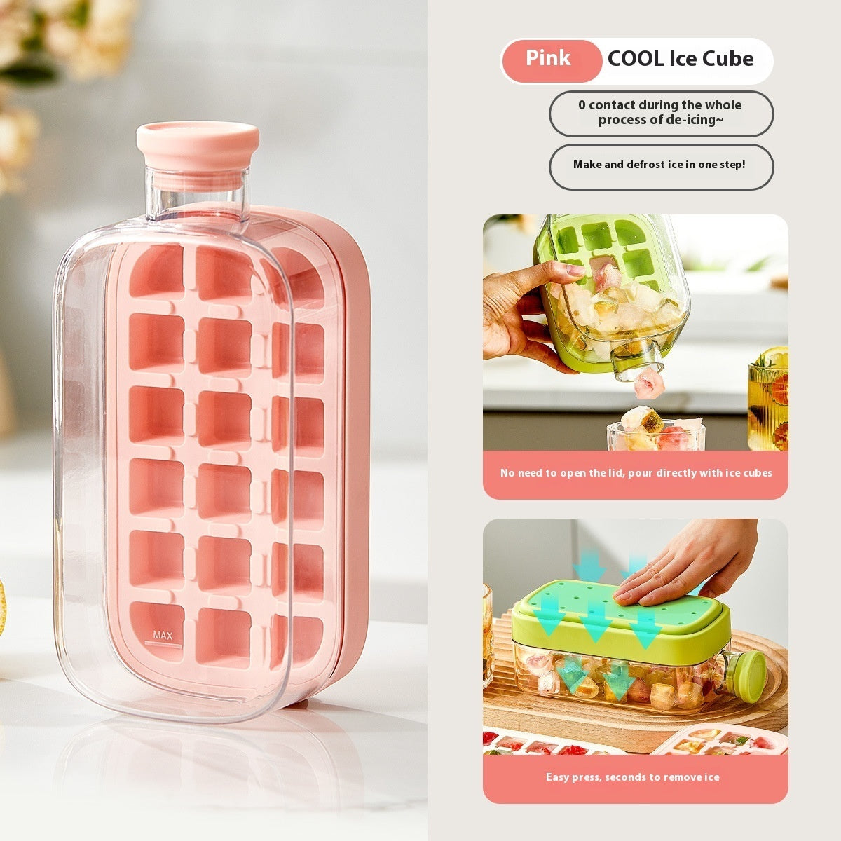 One-Click Molding Cooling Cup,Instant Ice Maker,Zero-Contact Design,Straw Included,Curling Mold,Portable & Stylish Chilled Drink